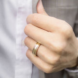 Grooved Round Edge Wedding Band 6MM