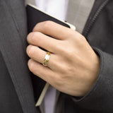 Grooved Round Edge Wedding Band 6MM