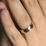 Grooved Round Edge Wedding Band 6MM