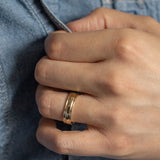 Grooved Round Edge Wedding Band 6MM