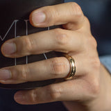 Grooved Round Edge Wedding Band 6MM