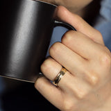 Grooved Round Edge Wedding Band 6MM