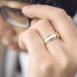 Grooved Round Edge Wedding Band 6MM