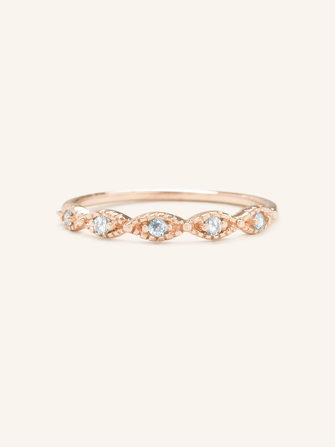 Sequin Aquamarine Diamond Ring