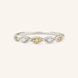 Sequin Citrine Diamond Ring