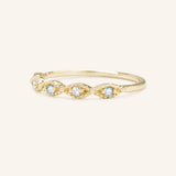 Sequin Aquamarine Diamond Ring
