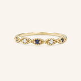 Sequin Blue Sapphire Diamond Ring