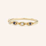 Sequin Blue Sapphire Diamond Ring