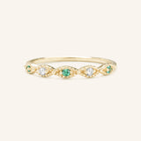 Sequin Emerald Diamond Ring