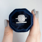 Akin to Love Cushion Moissanite and Diamond Engagement Ring