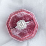 Akin to Love Cushion Moissanite and Diamond Engagement Ring