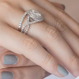 Akin to Embrace Oval Moissanite and Diamond Engagement Ring