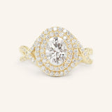 Akin to Embrace Oval Moissanite and Diamond Engagement Ring