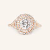 Akin to Crossing Paths Round Moissanite and Diamond Engagement Ring
