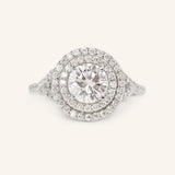 Akin to Crossing Paths Round Moissanite and Diamond Engagement Ring