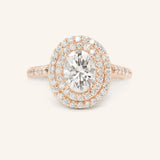 Akin to Love Oval Moissanite and Diamond Engagement Ring