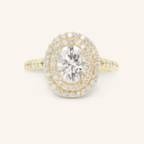 Akin to Love Oval Moissanite and Diamond Engagement Ring