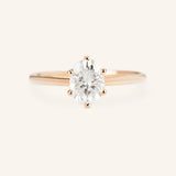 Wedding Arbor Oval Moissanite 6-Prong Solitaire Cathedral Engagement Ring