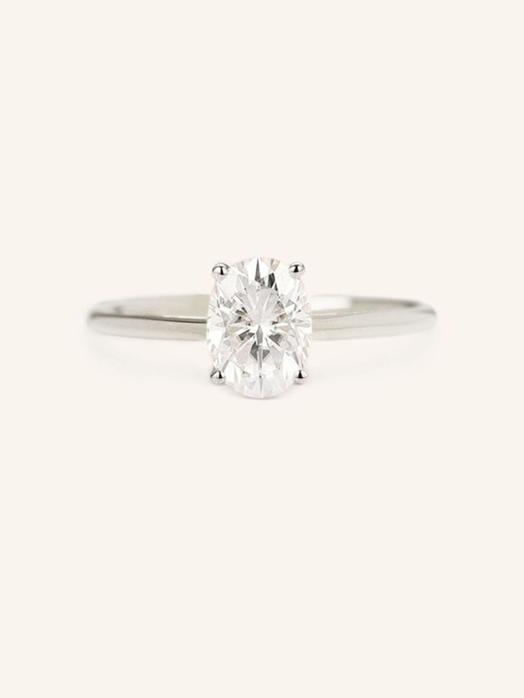 Morning Rose Oval Moissanite Cathedral Engagement Ring