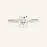Morning Rose Oval Moissanite Cathedral Engagement Ring