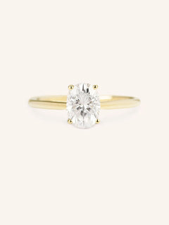 Morning Rose Oval Moissanite Cathedral Engagement Ring