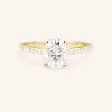 Morning Rose Oval Moissanite Diamond Engagement Ring