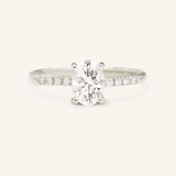 Moonlight Sky Oval Moissanite Diamond Accent Engagement Ring