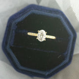 Moonlight Sky Oval Moissanite Diamond Accent Engagement Ring
