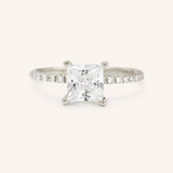 Moonlight Sky Princess Moissanite Diamond Half Eternity Engagement Ring