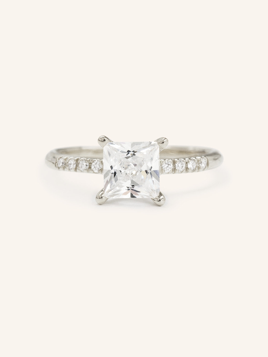 Moonlight Sky Princess Moissanite Diamond Accent Engagement Ring