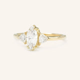 Summer Triangle Marquise Three Stone Engagement Ring