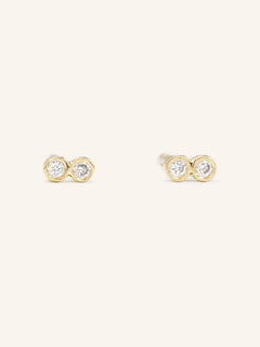 Peapod Diamond Bezel Stud Earrings