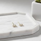 Peapod Diamond Bezel Stud Earrings