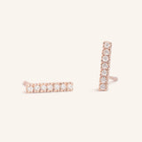 Down the Aisle Diamond Bar Stud Earrings