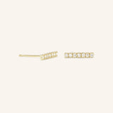 Down the Aisle Diamond Bar Stud Earrings