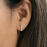 Down the Aisle Diamond Bar Stud Earrings