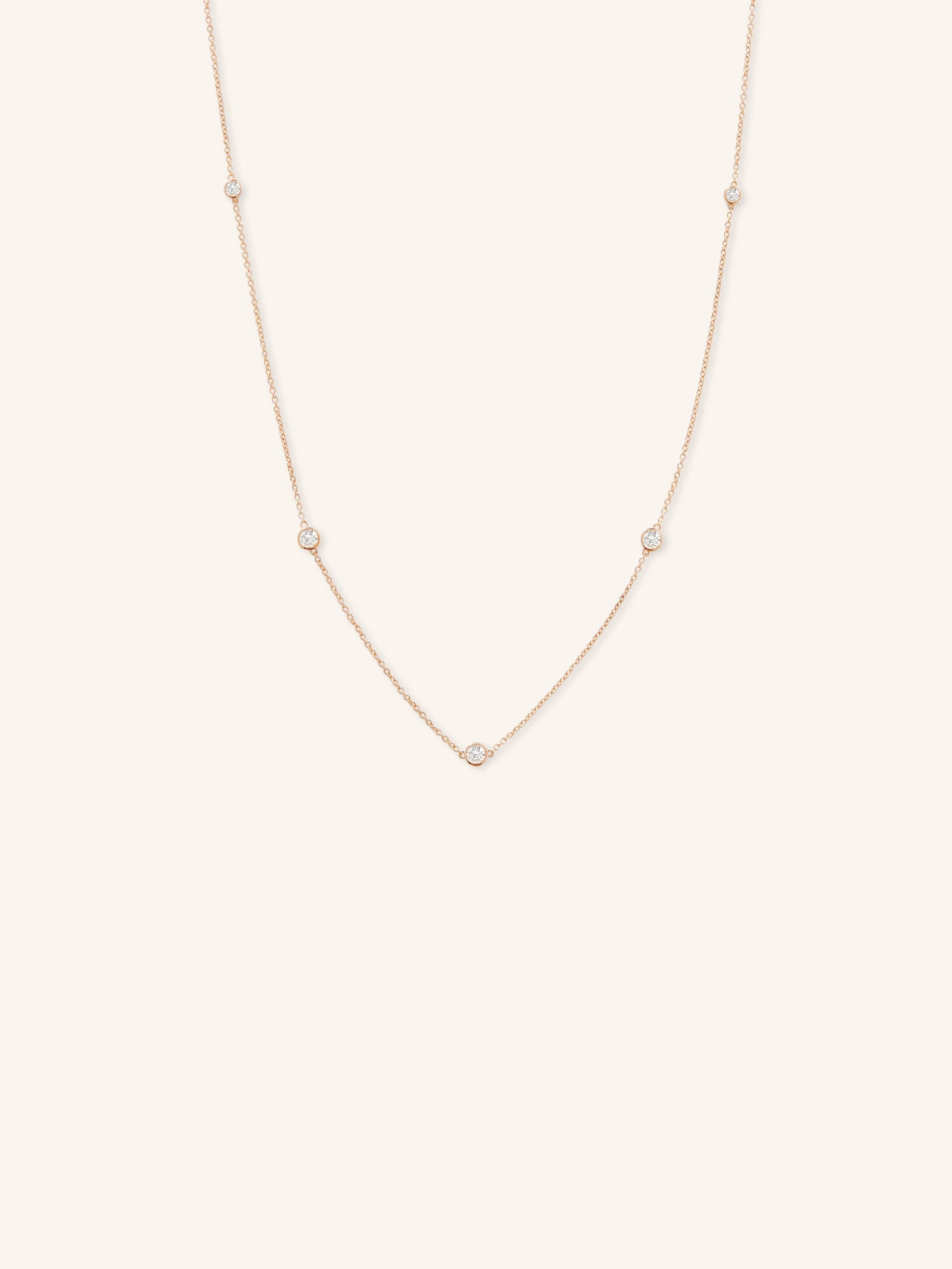 Pixley Moissanite Five Bezel Station Necklace