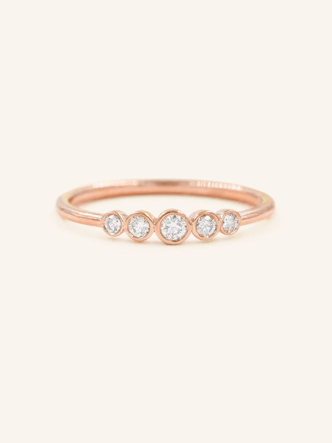 Autumn Love Diamond Bezel Tapered Ring