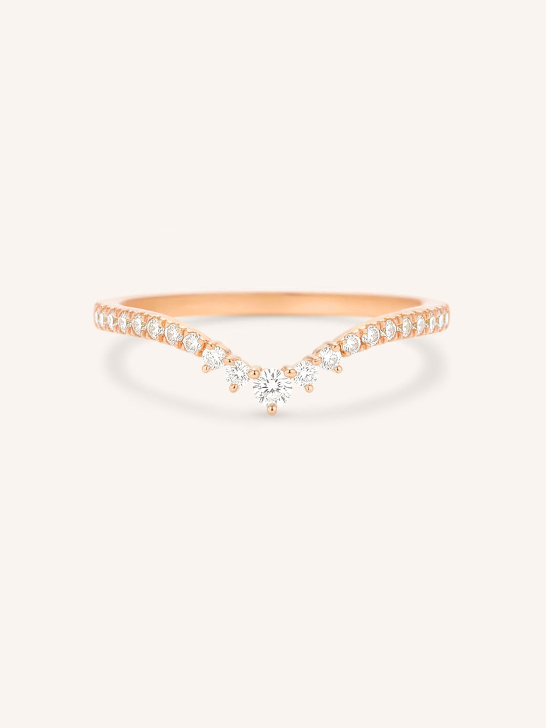 Roads in Paris Diamond Curved Wedding Ring