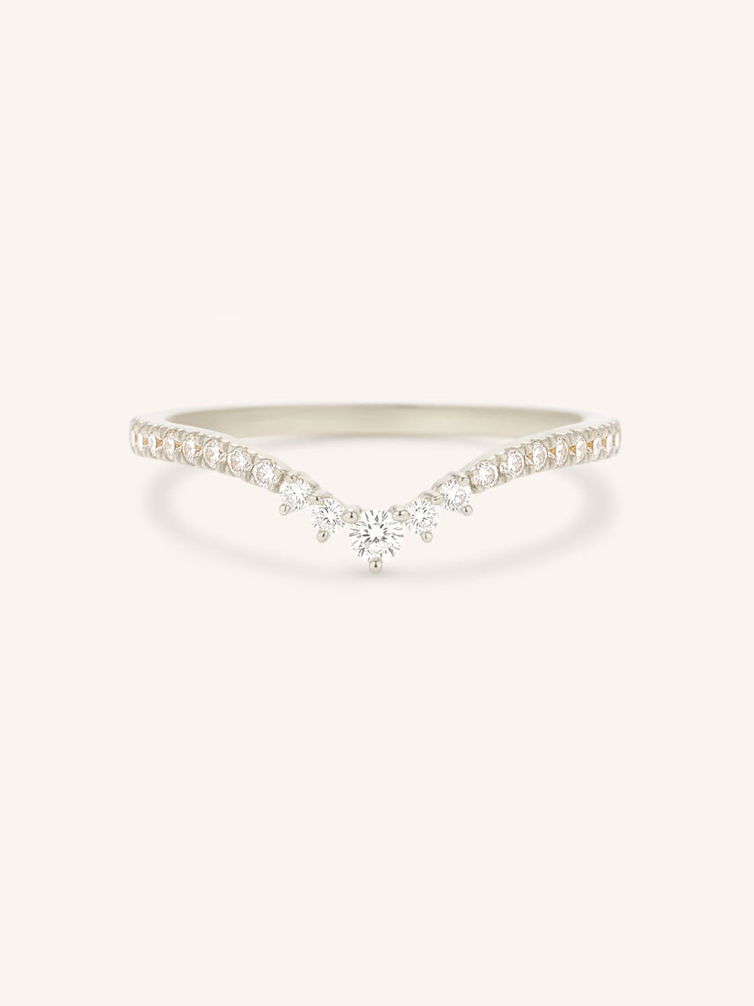 Roads in Paris Diamond Curved Wedding Ring