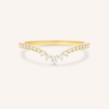 Roads in Paris Diamond Curved Wedding Ring