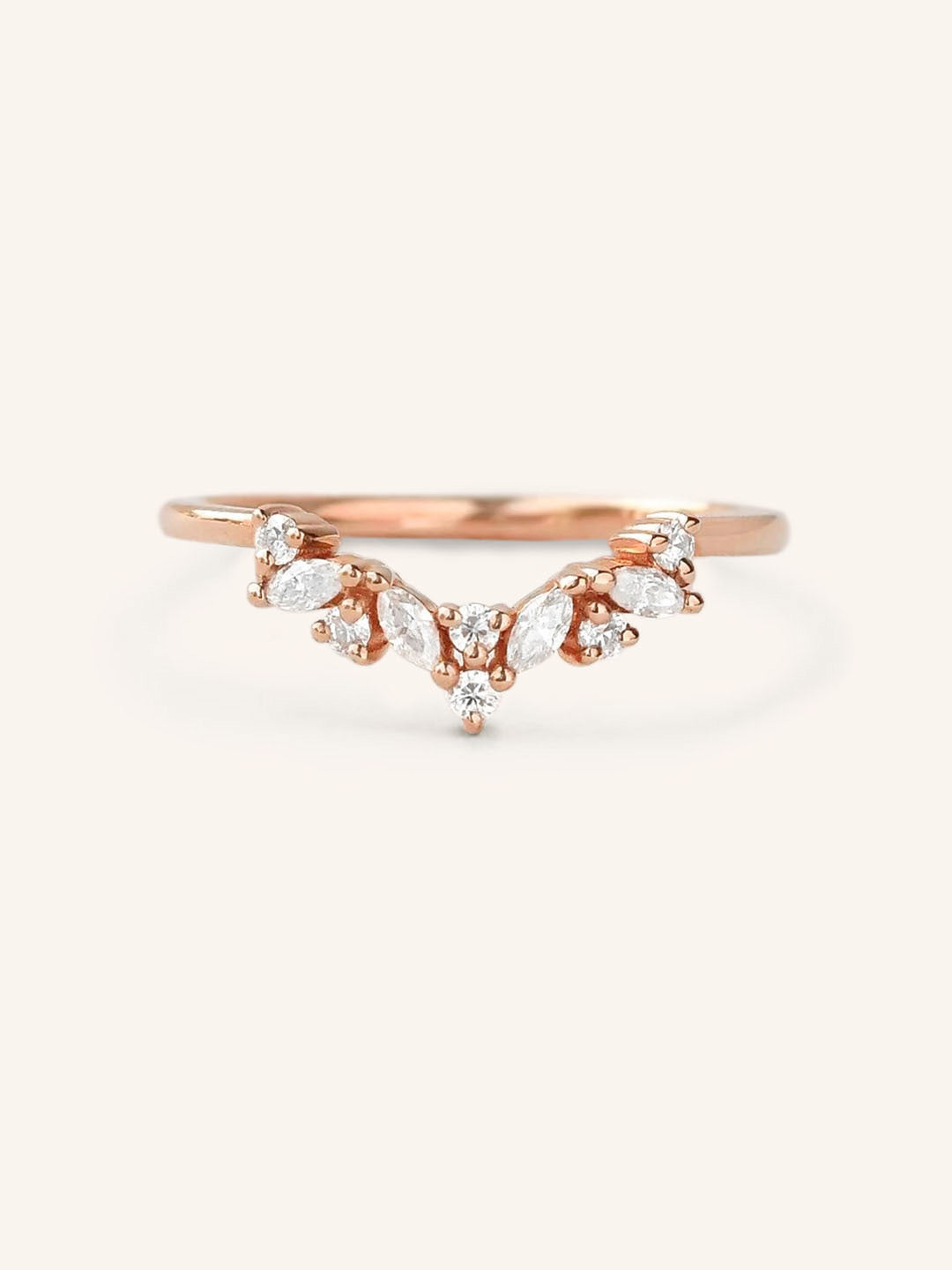 Ivy Lights Marquise and Round Cluster Wedding Band