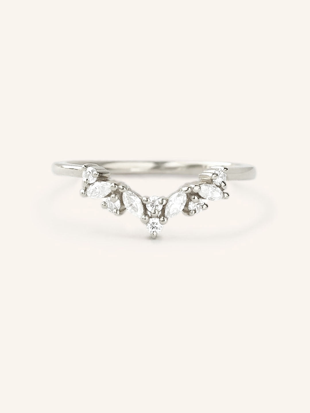 Ivy Lights Marquise and Round Cluster Wedding Band
