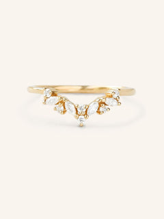 Ivy Lights Marquise and Round Cluster Wedding Band