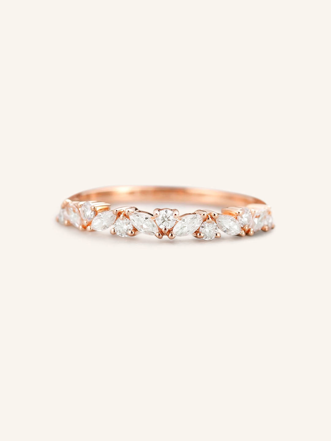 Annalise Marquise Cluster Wedding Band
