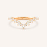 Rose gold Lily Luxe diamond wedding band front view on white background