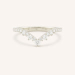 White gold Lily Luxe diamond wedding band front view on white background
