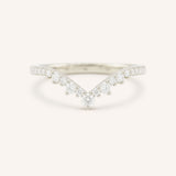 White gold Lily Luxe diamond wedding band front view on white background