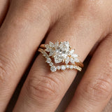 Lily Luxe diamond wedding band worn on hand lifestyle view