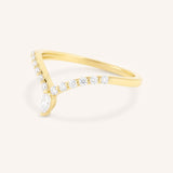 Bias Marquise and Round Chevron Diamond Wedding Band